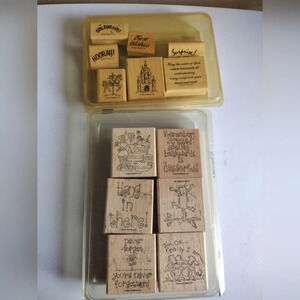 Stampin' Up! Hang In There Wood Rubber Stamp Set + Bonus Birthday Sayings
